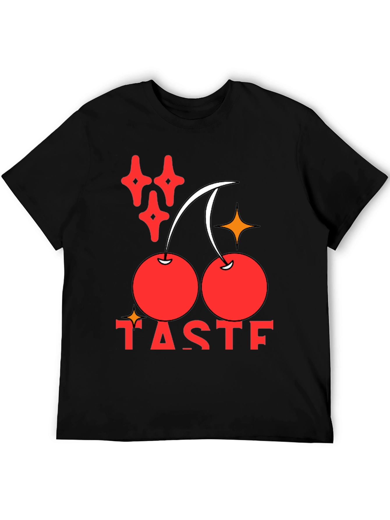 Taste Cherry Graphic Black T-Shirt