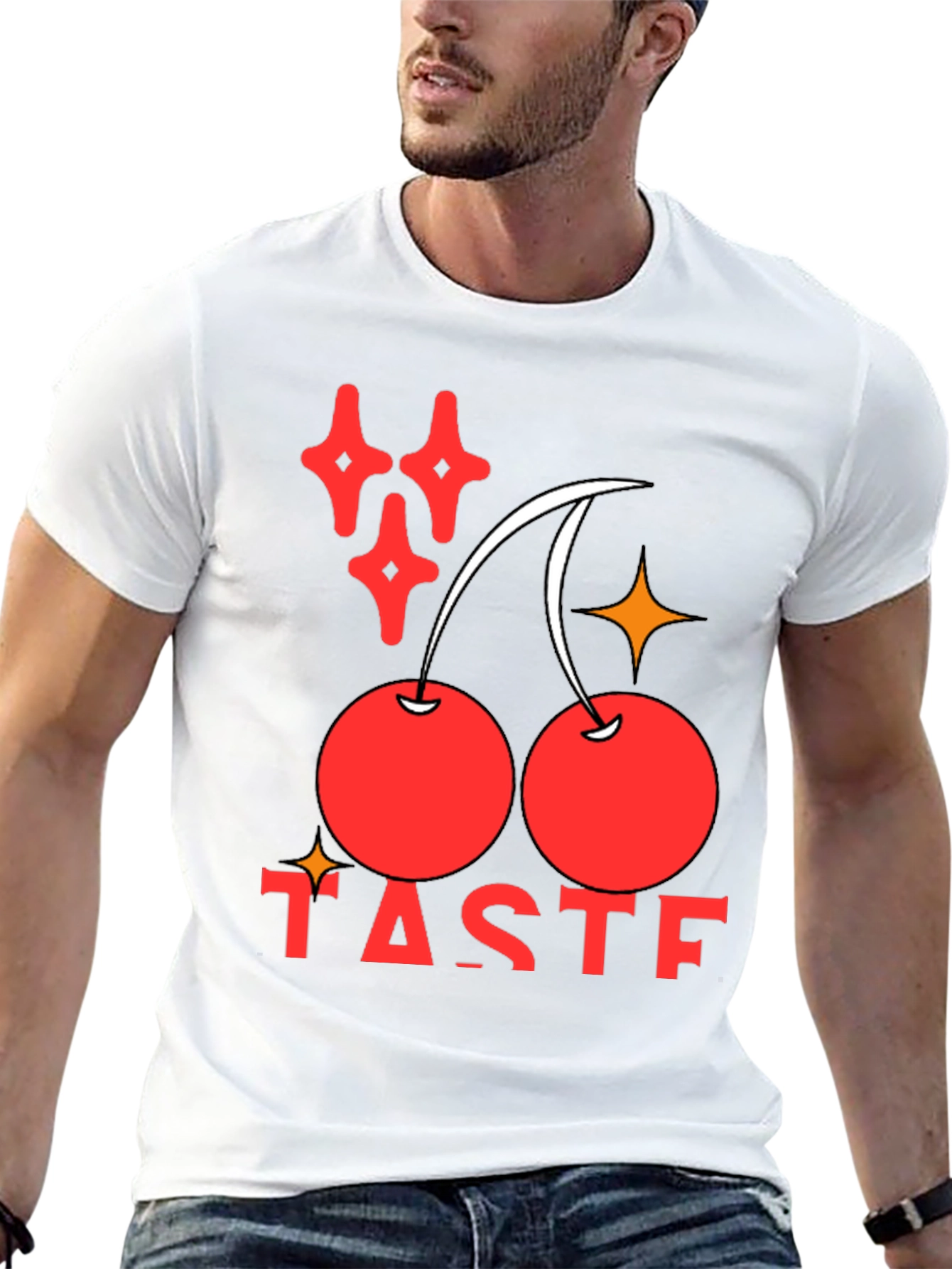 Taste Cherry Graphic Black T-Shirt