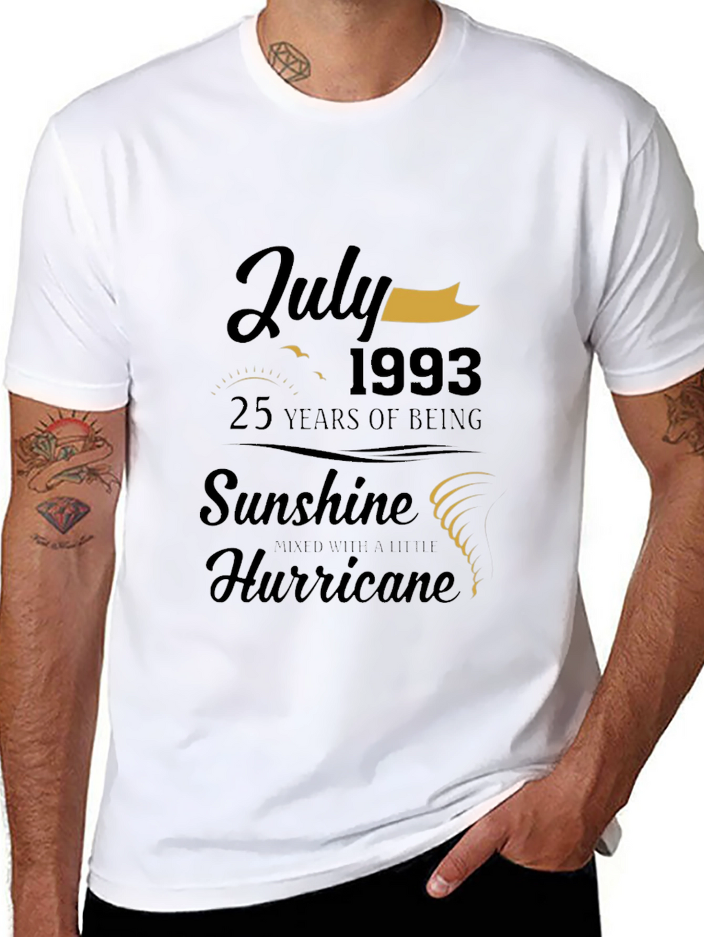 July 1993 Birthday T-Shirt: Sunshine & Hurricane
