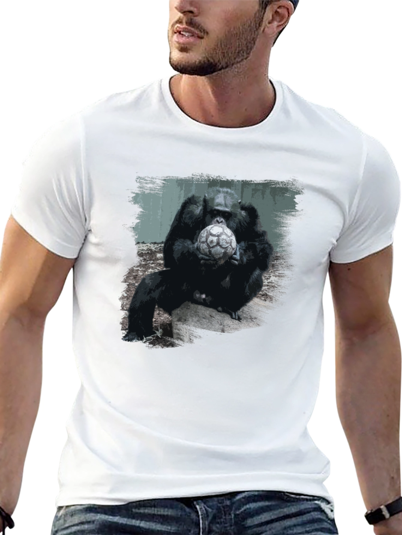 Gorilla Soccer T-Shirt - Unique Graphic Tee