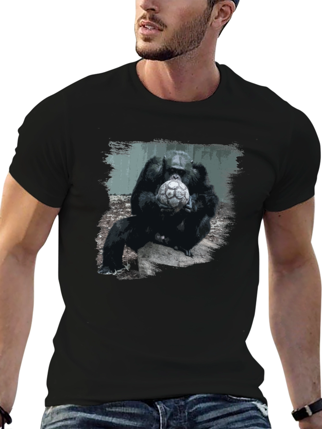 Gorilla Soccer T-Shirt - Unique Graphic Tee