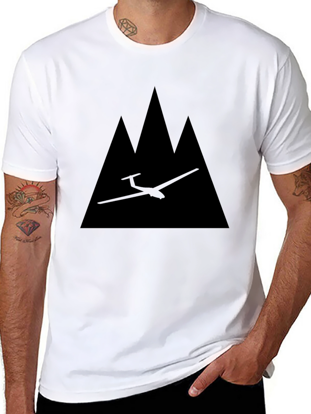 Glider & Mountains Graphic Tee - Black
