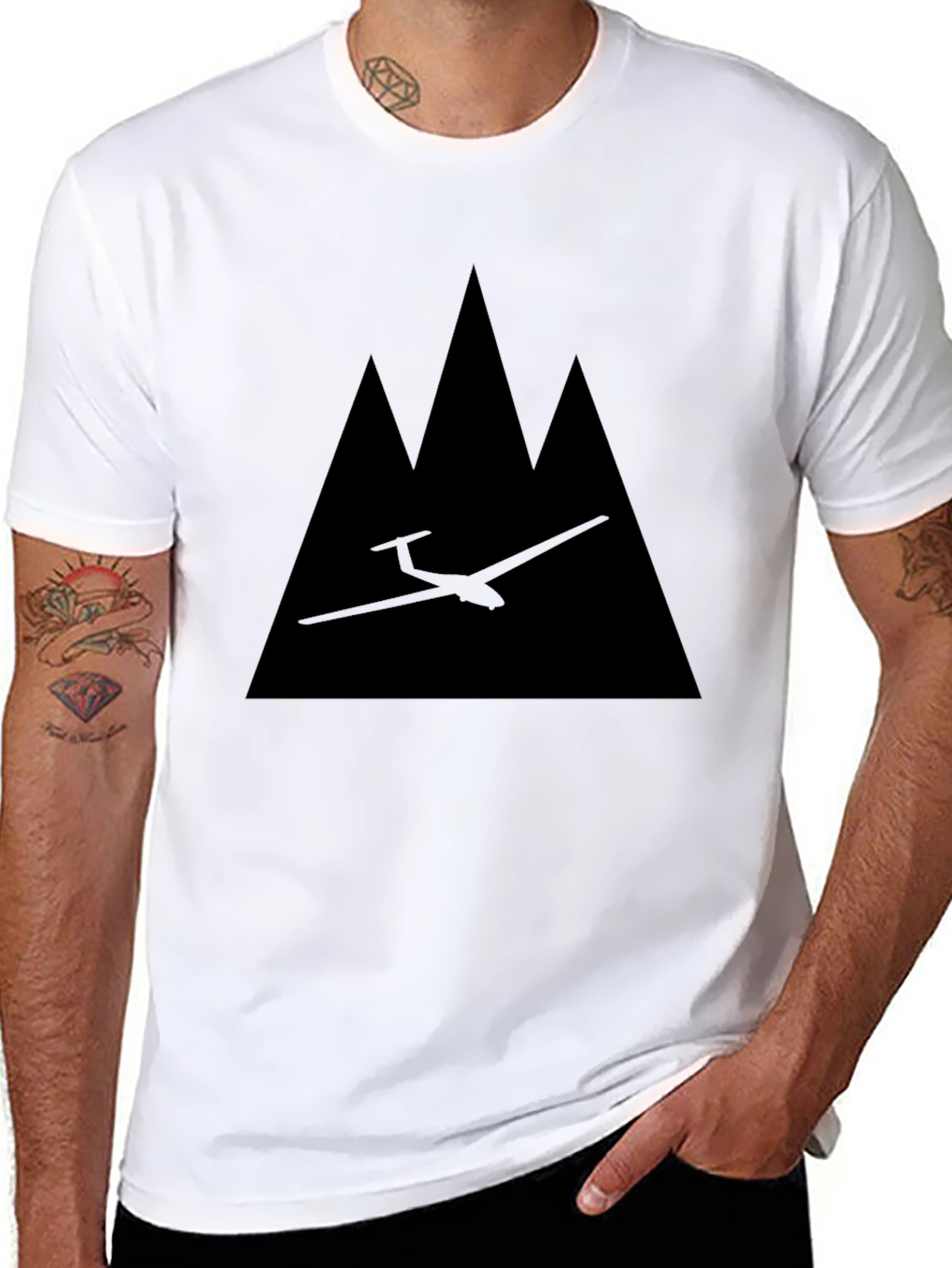 Glider & Mountains Graphic Tee - Black