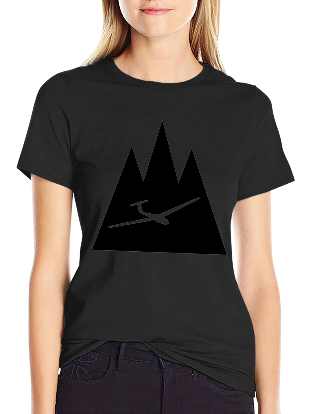 Glider & Mountains Graphic Tee - Black