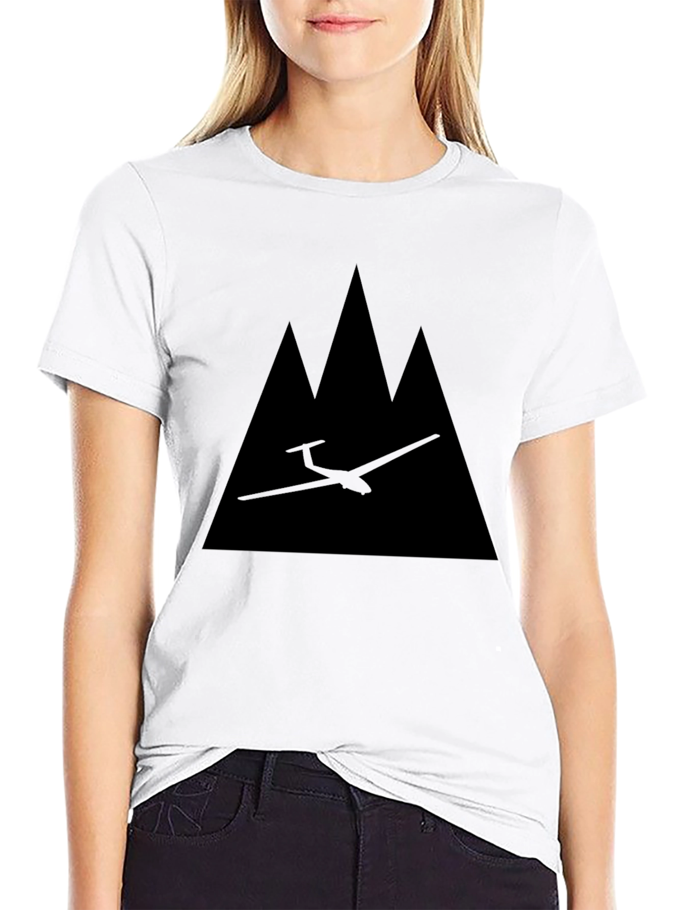 Glider & Mountains Graphic Tee - Black