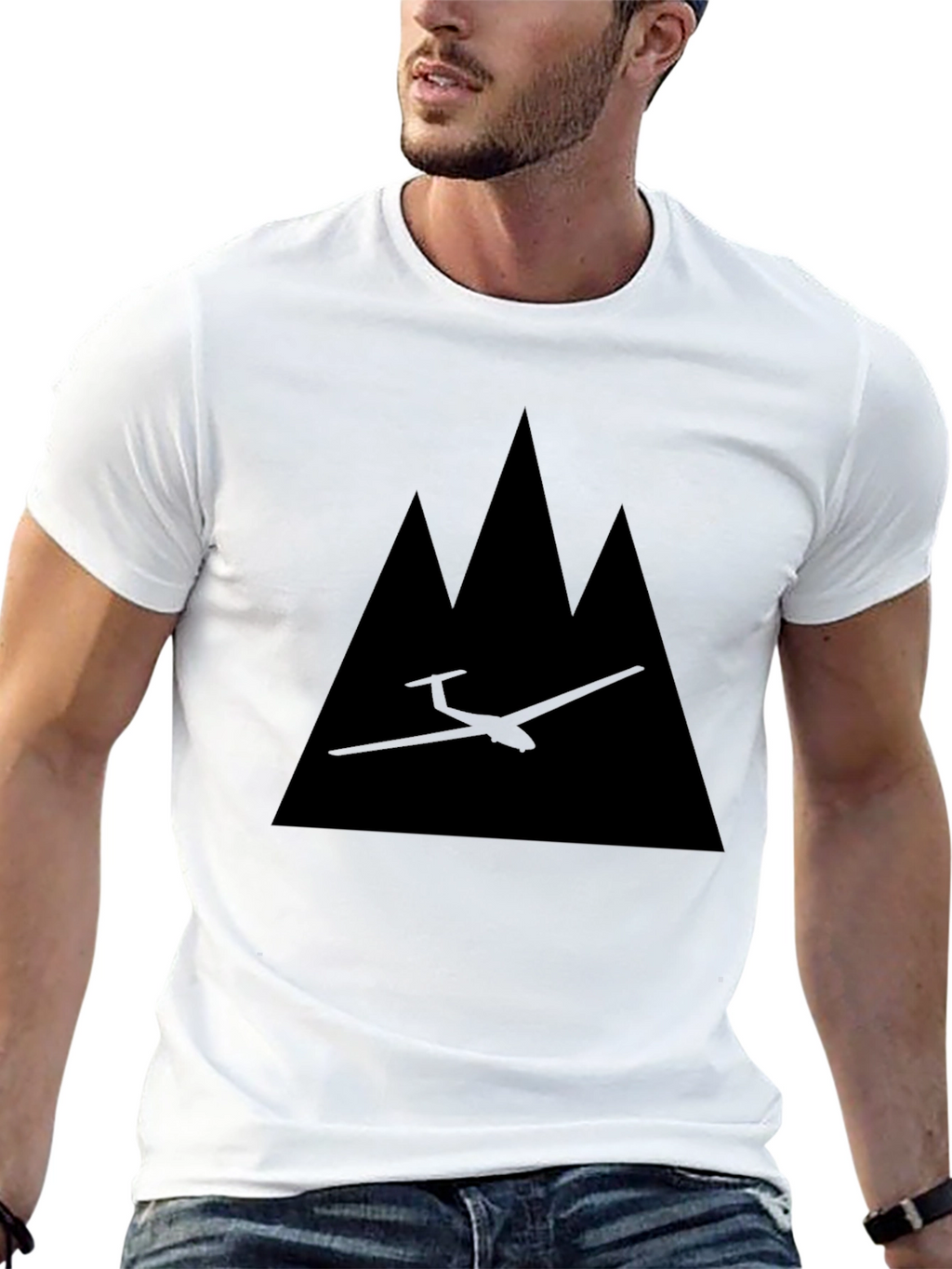 Glider & Mountains Graphic Tee - Black