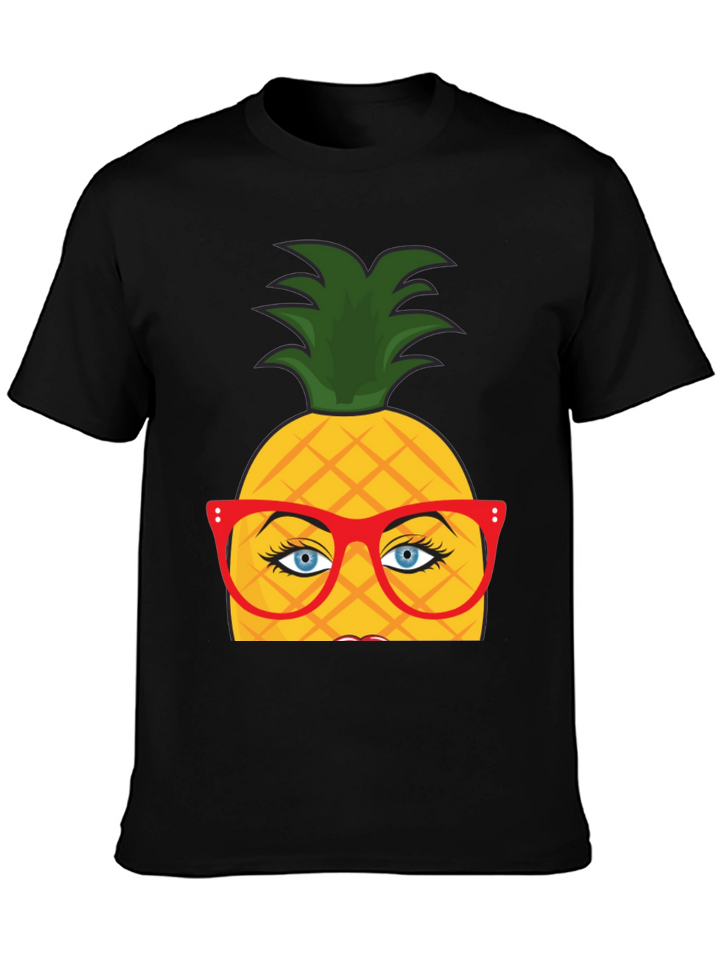 Funny Pineapple with Glasses Graphic T-Shirt