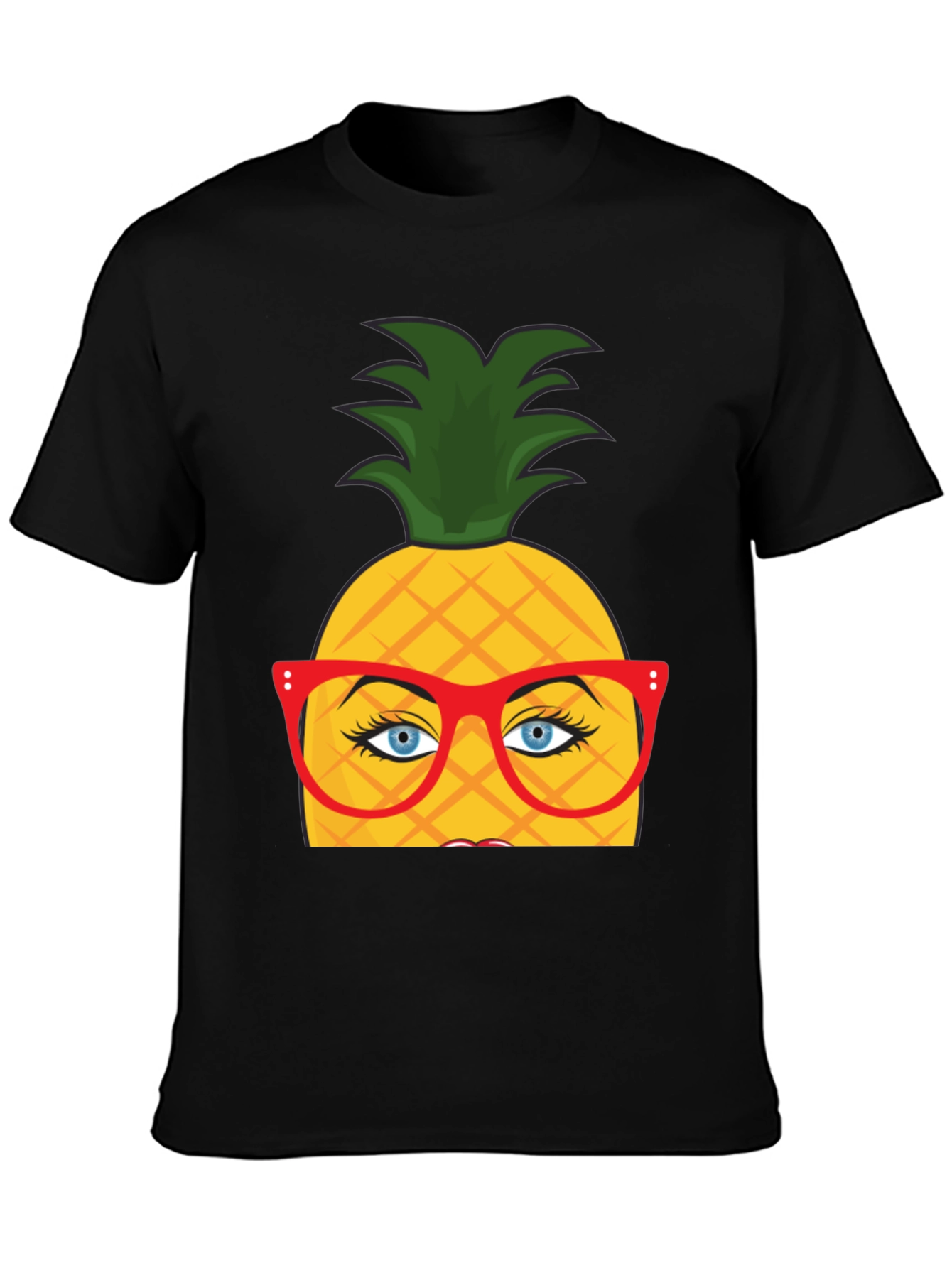 Funny Pineapple with Glasses Graphic T-Shirt