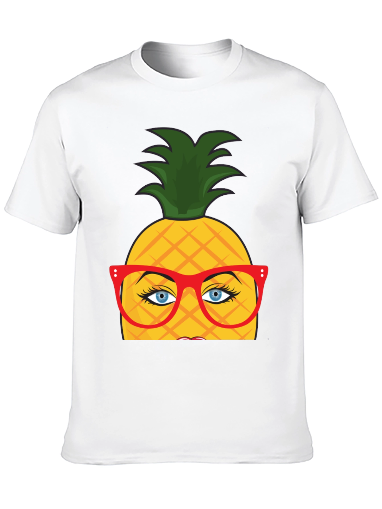 Funny Pineapple with Glasses Graphic T-Shirt