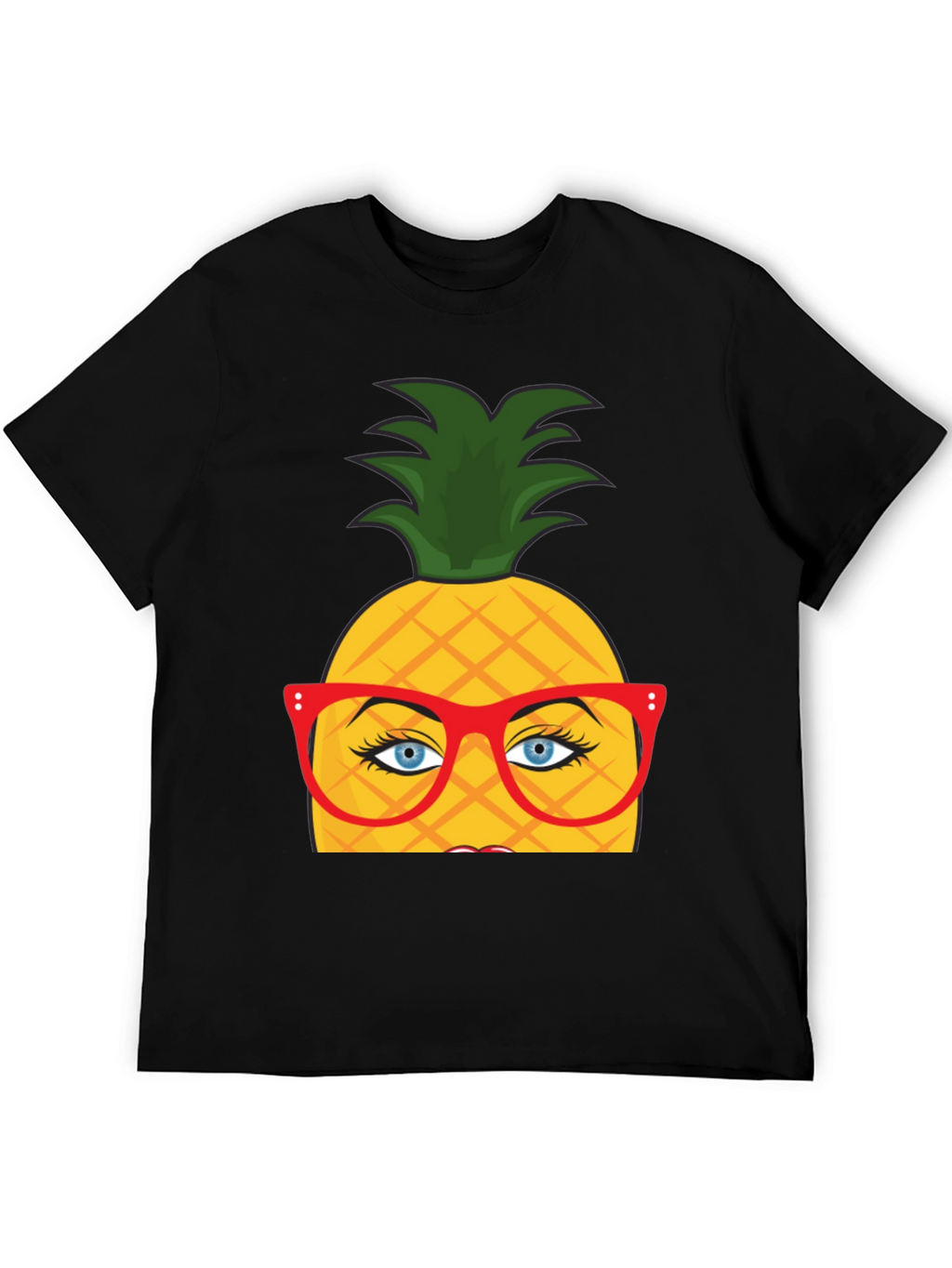 Funny Pineapple with Glasses Graphic T-Shirt