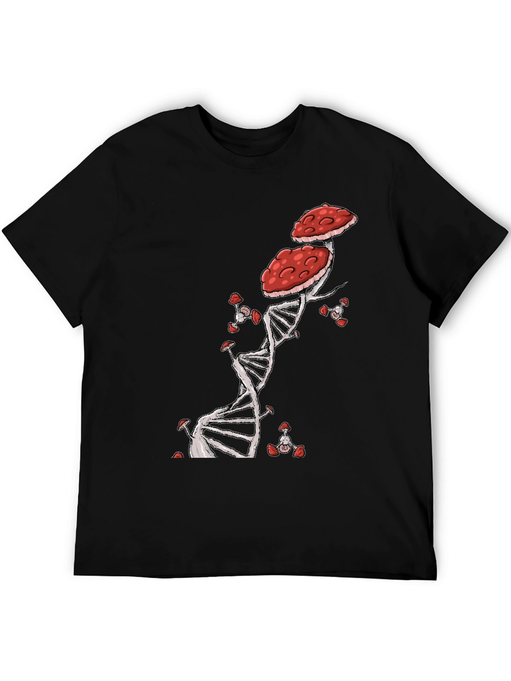 Mushroom DNA T-Shirt - Nature & Science Fusion