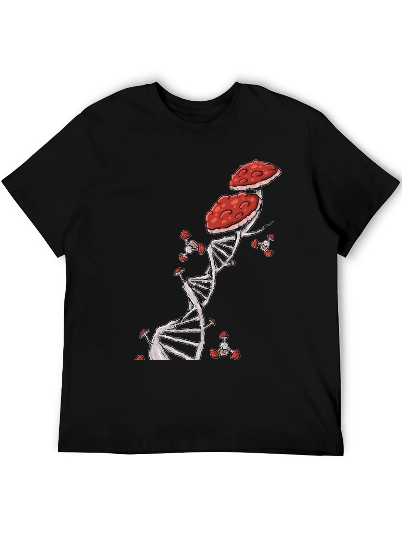 Mushroom DNA T-Shirt - Nature & Science Fusion