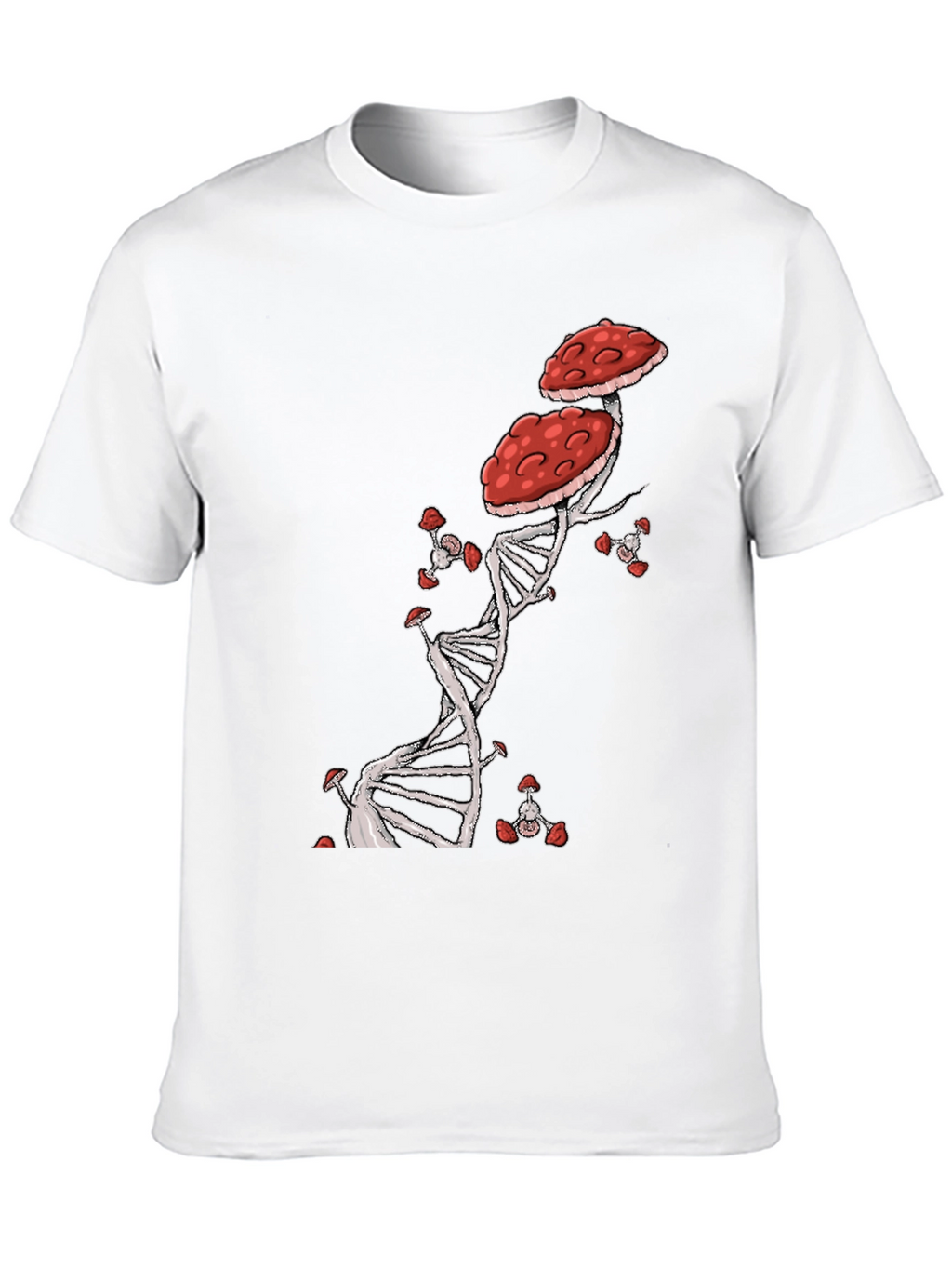 Mushroom DNA T-Shirt - Nature & Science Fusion