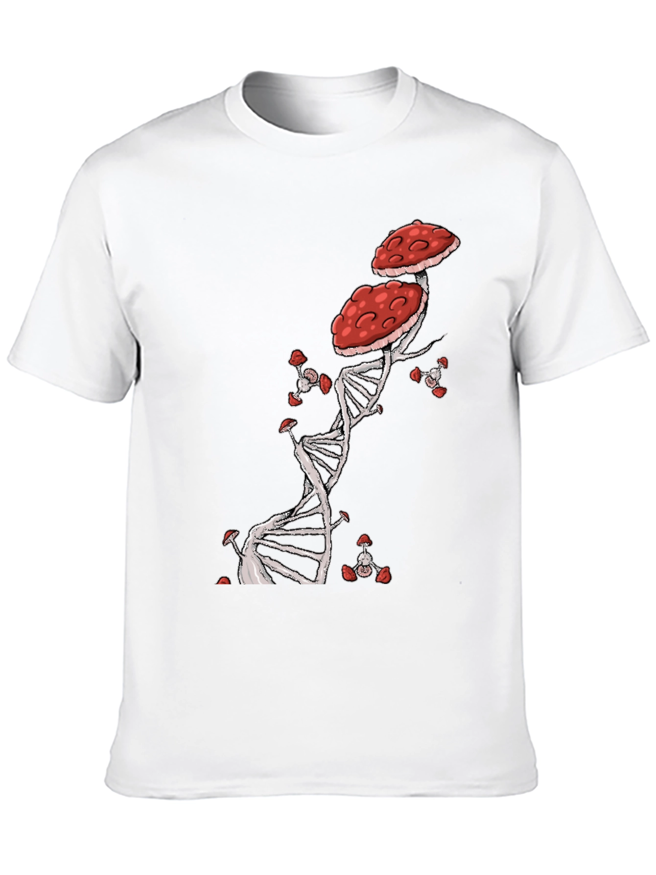 Mushroom DNA T-Shirt - Nature & Science Fusion