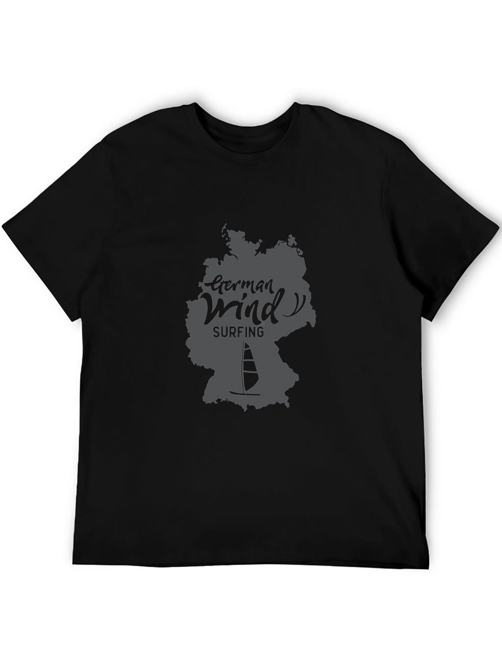 German Wind Surfing Black T-Shirt