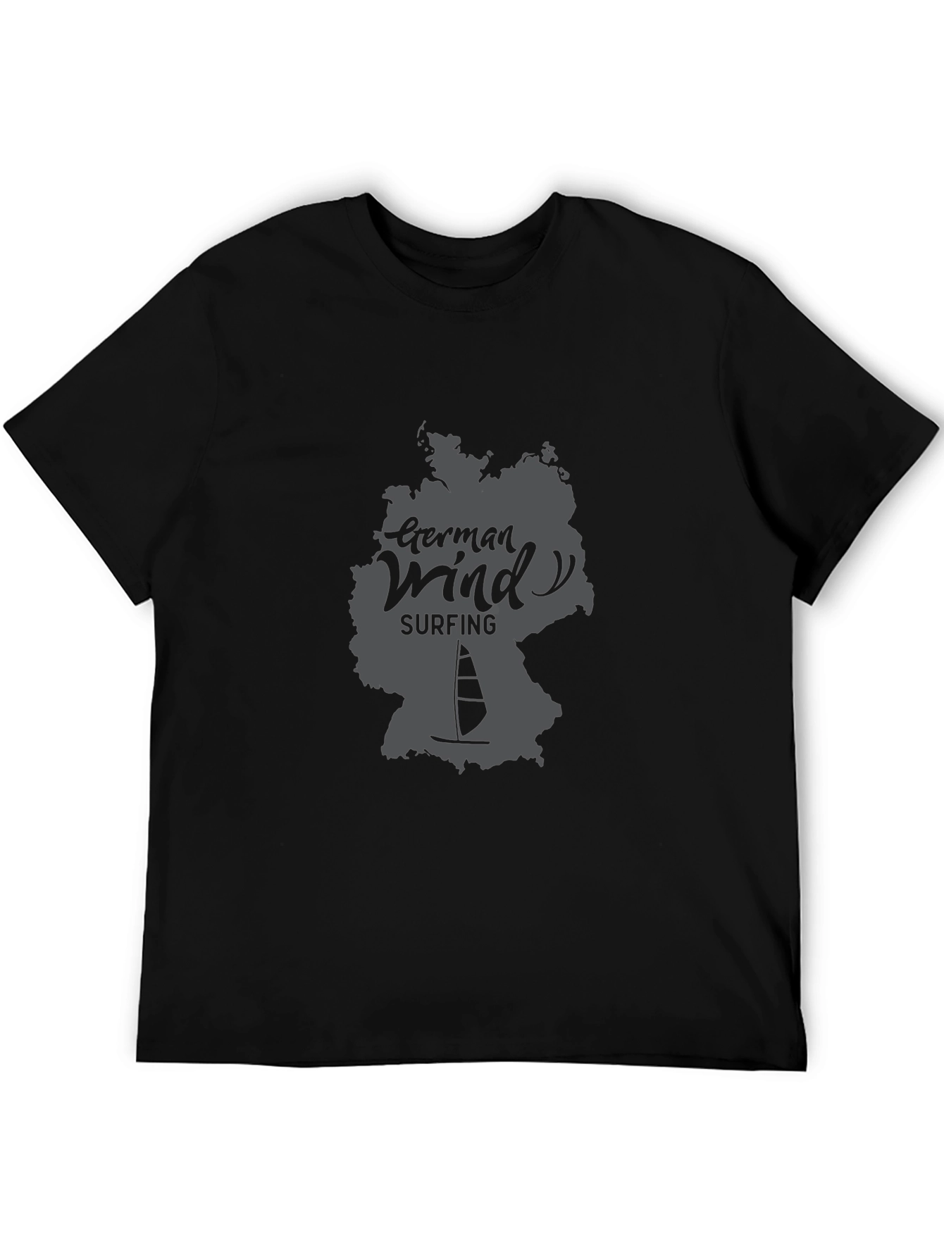 German Wind Surfing Black T-Shirt