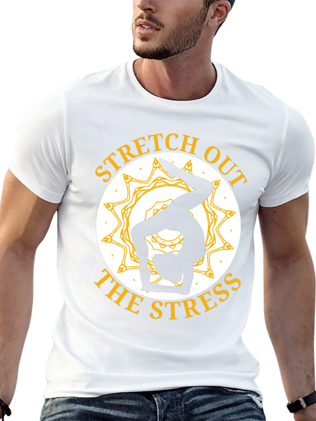 Stretch Out Stress Yoga T-Shirt - Black