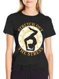Stretch Out Stress Yoga T-Shirt - Black