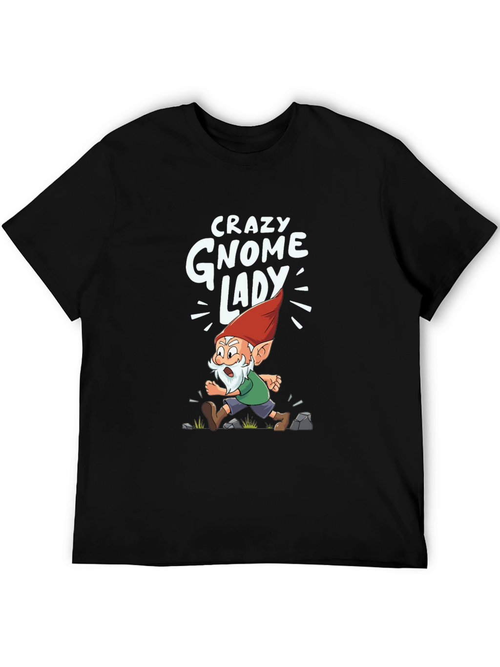 Crazy Gnome Lady Graphic Tee