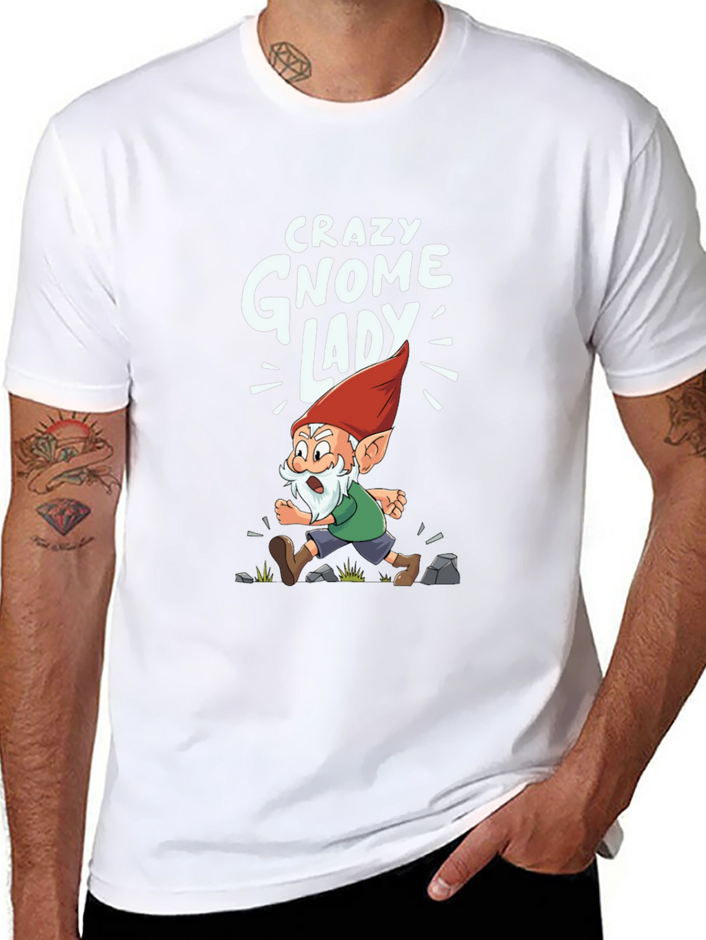 Crazy Gnome Lady Graphic Tee