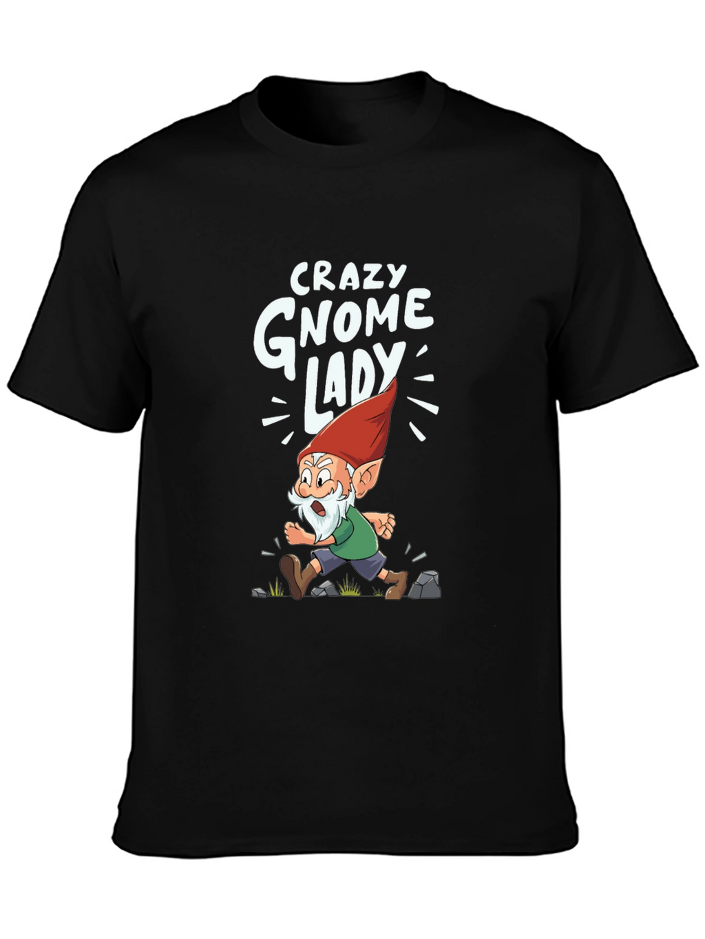 Crazy Gnome Lady Graphic Tee
