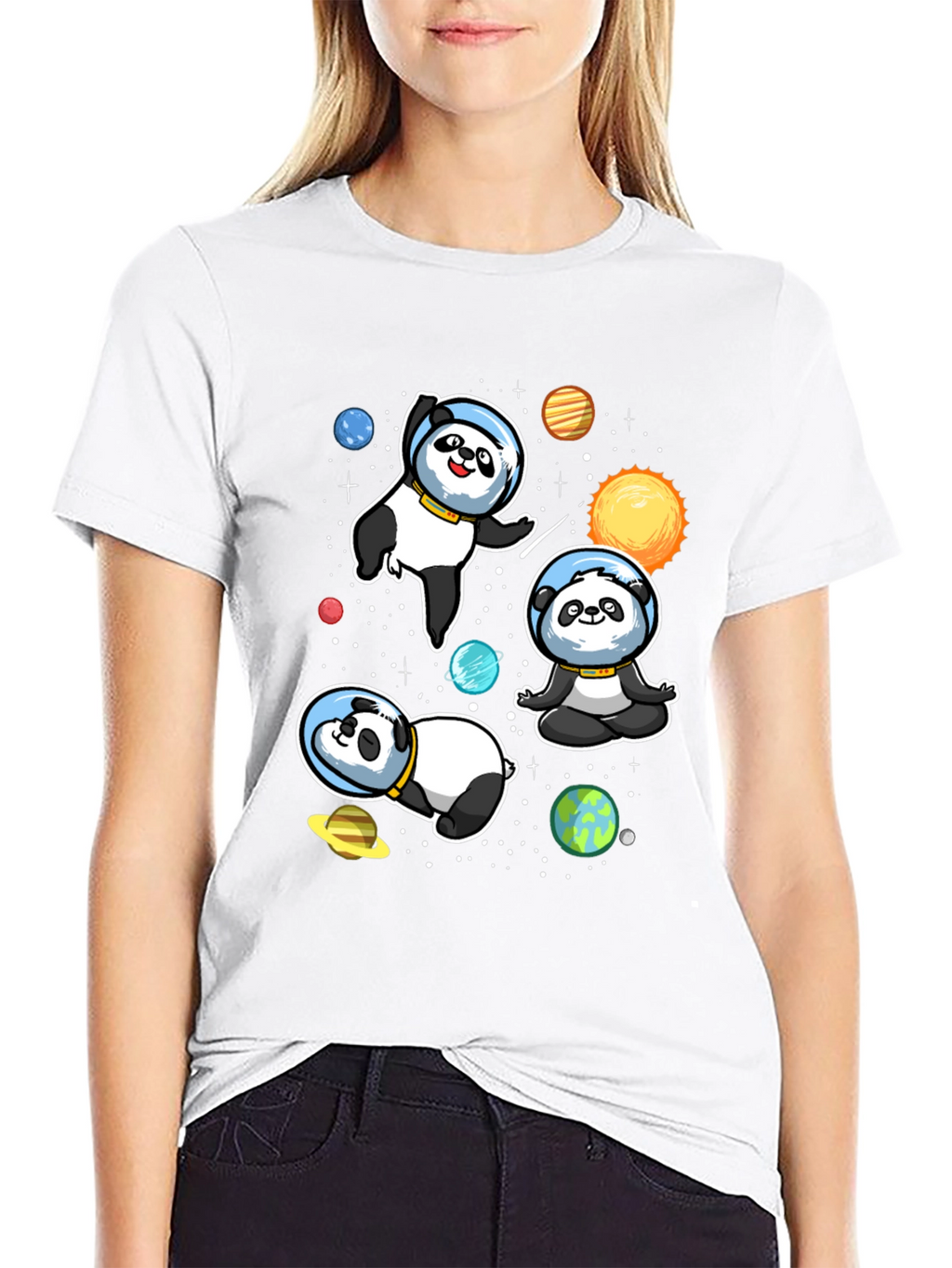 Space Panda T-Shirt - Galaxy Cute Astronaut Design