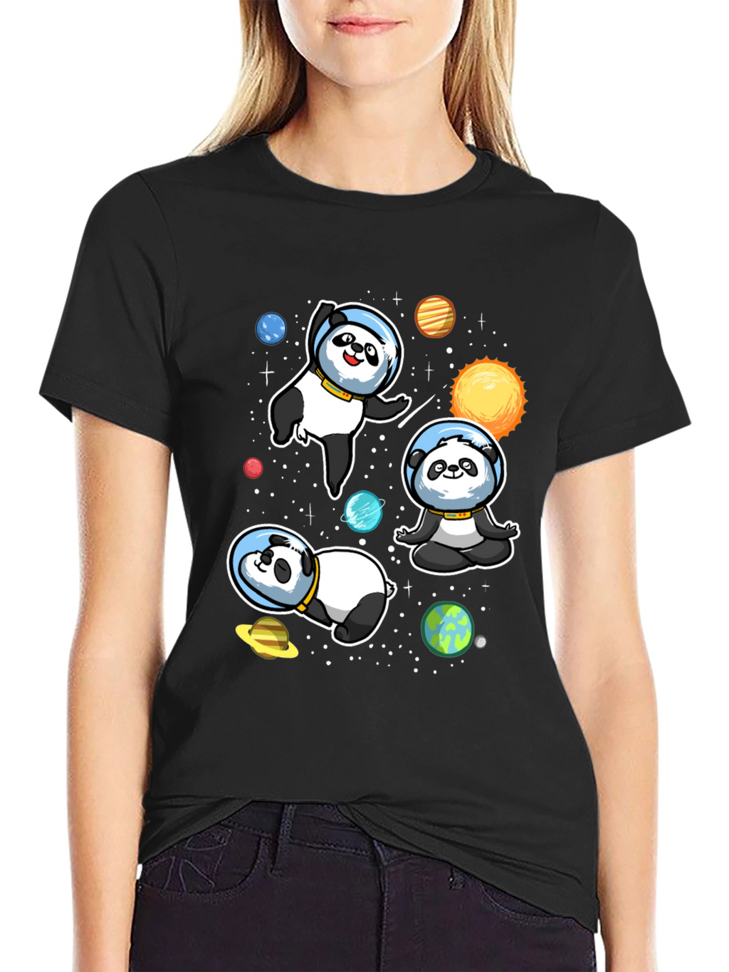Space Panda T-Shirt - Galaxy Cute Astronaut Design