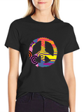Peace Sign Graphic Tee - Retro Vibe