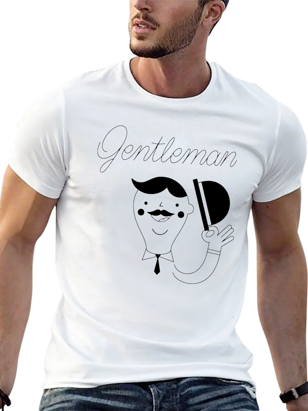 Gentleman Graphic Tee - Black Stylish Menswear