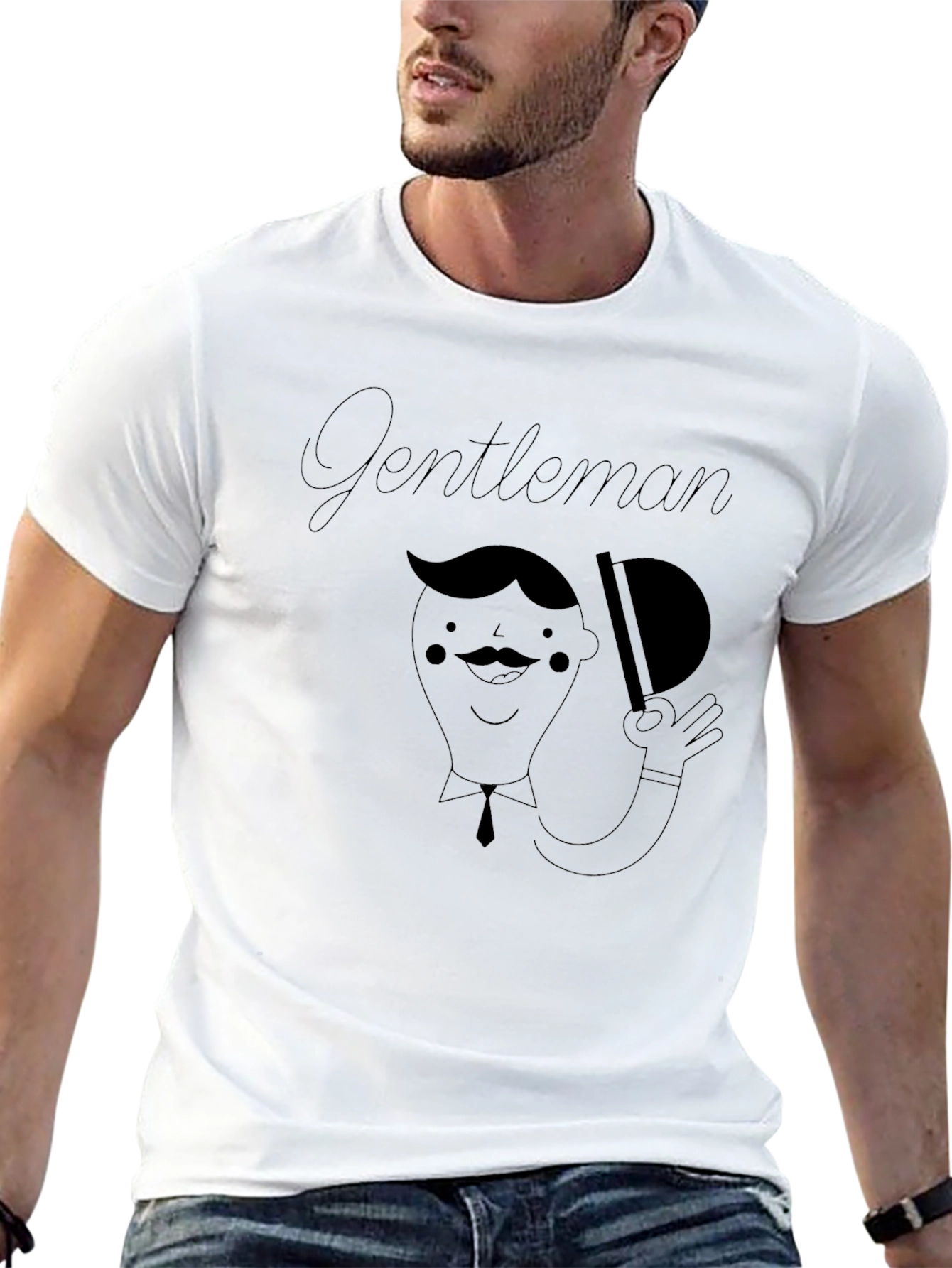 Gentleman Graphic Tee - Black Stylish Menswear