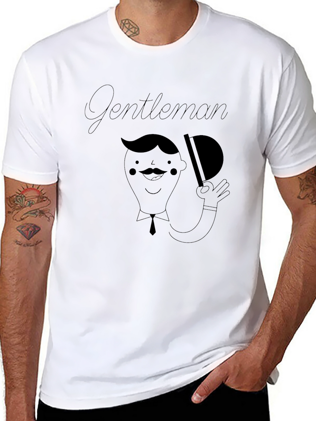 Gentleman Graphic Tee - Black Stylish Menswear