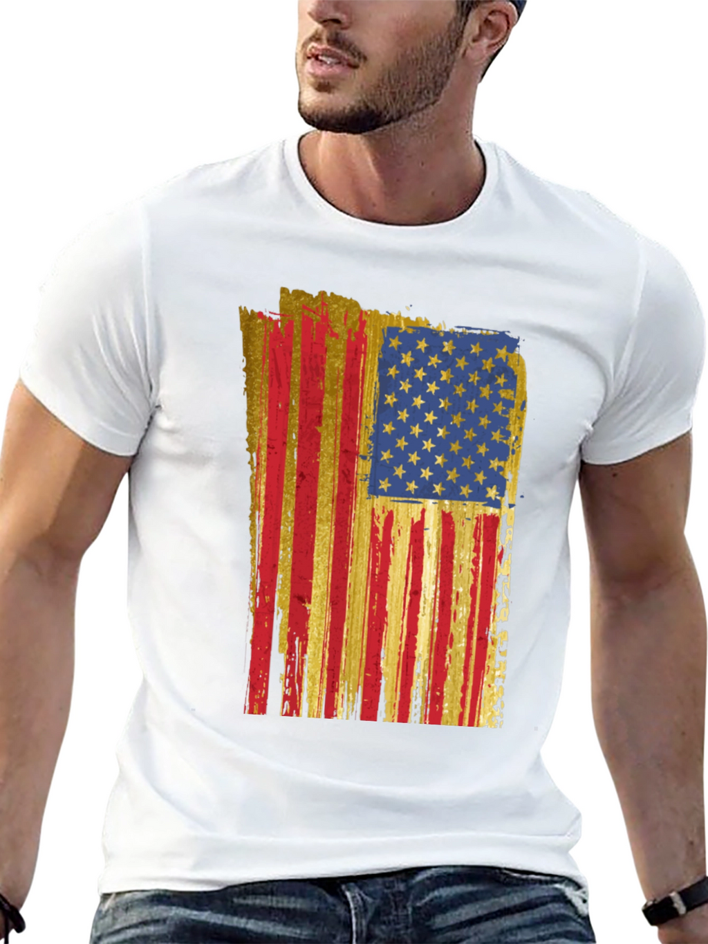 American Flag Distressed T-Shirt - Patriotic Style