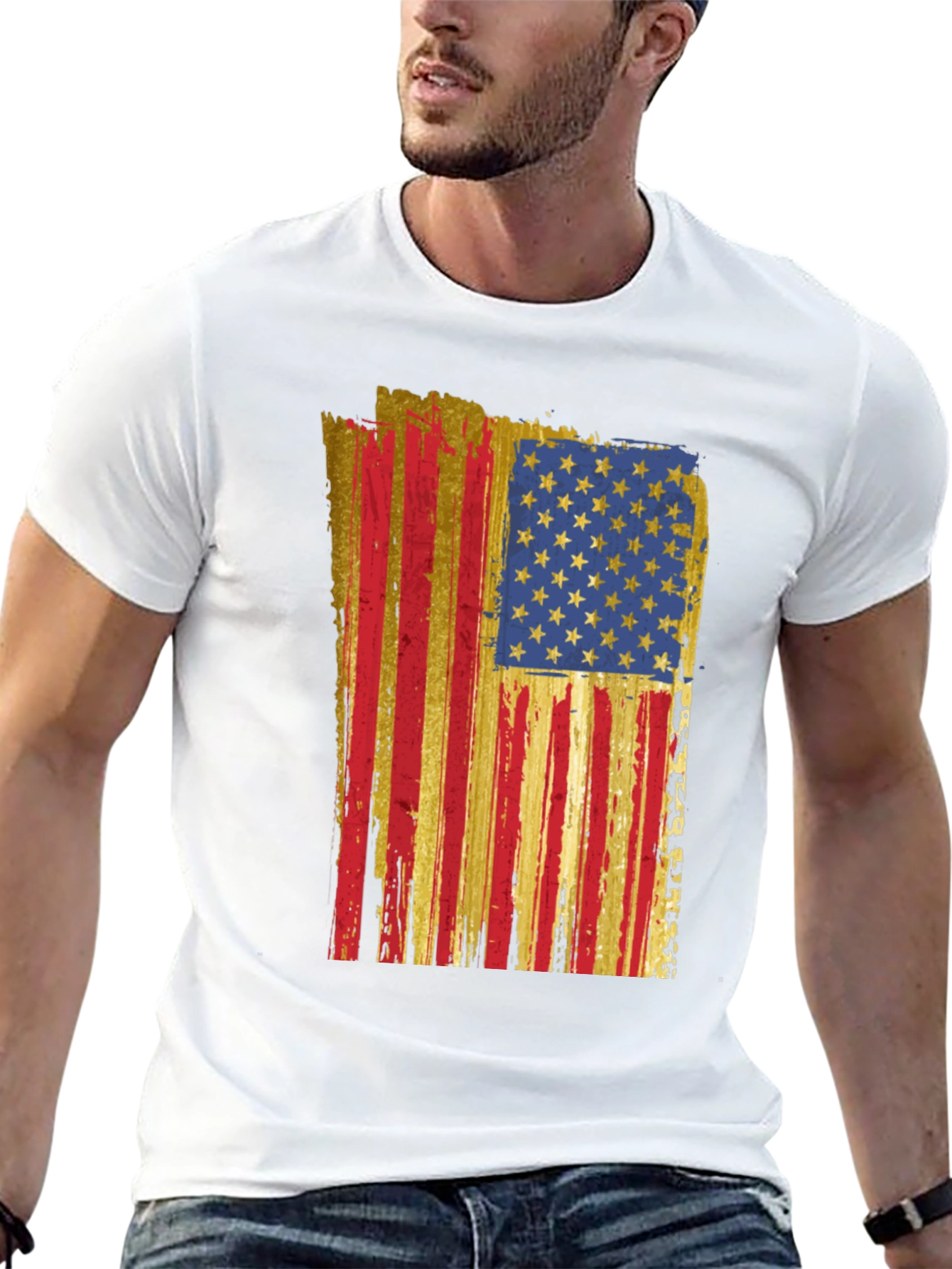 American Flag Distressed T-Shirt - Patriotic Style