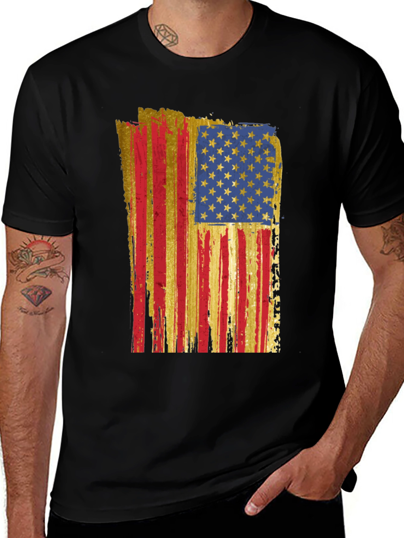 American Flag Distressed T-Shirt - Patriotic Style