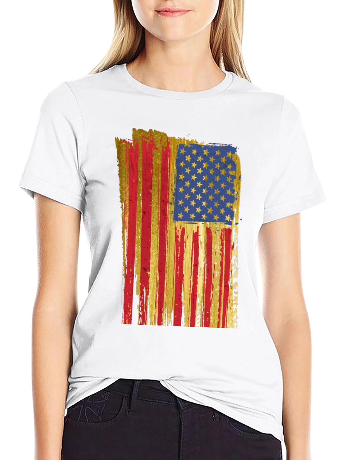 American Flag Distressed T-Shirt - Patriotic Style