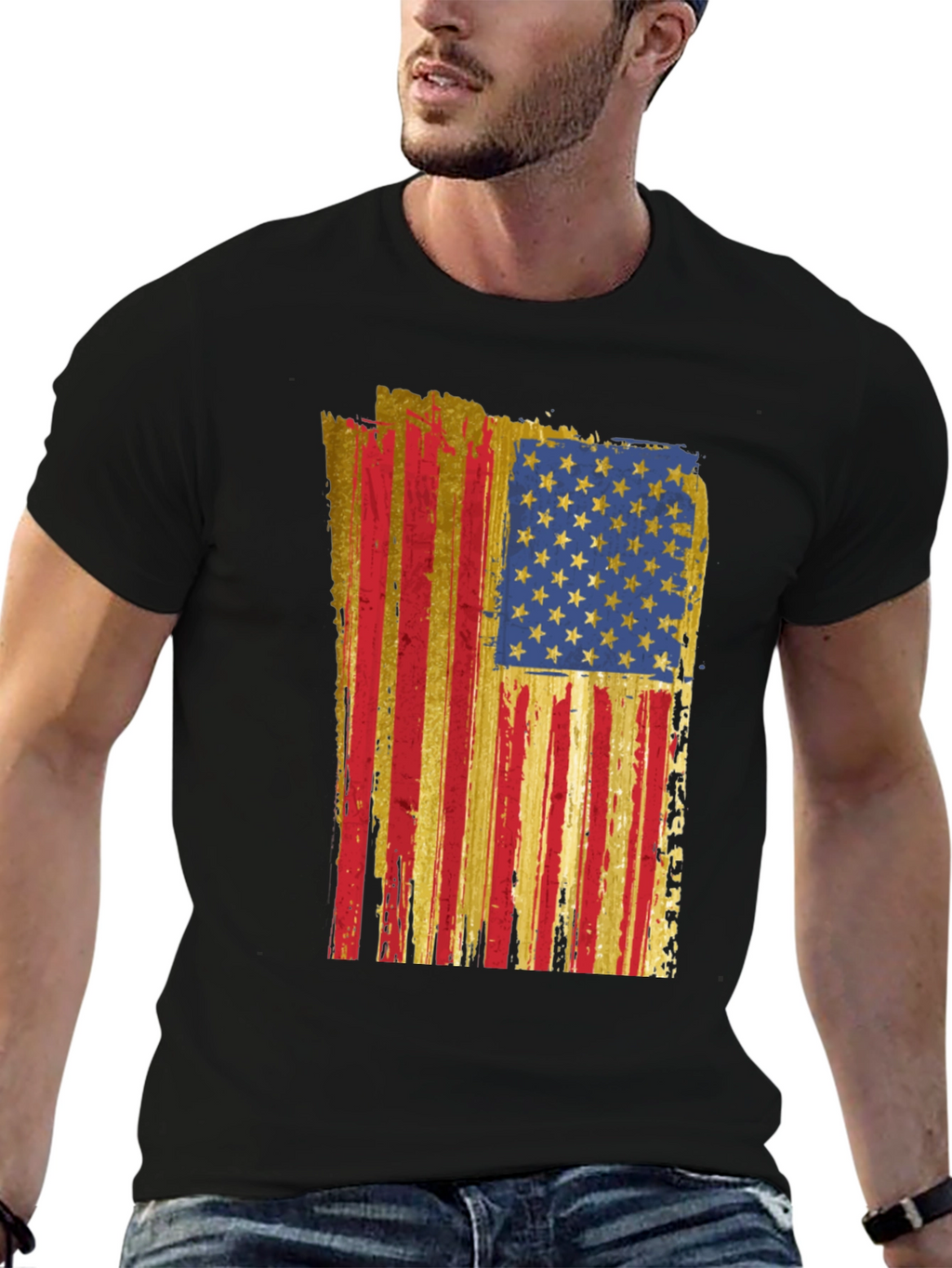American Flag Distressed T-Shirt - Patriotic Style