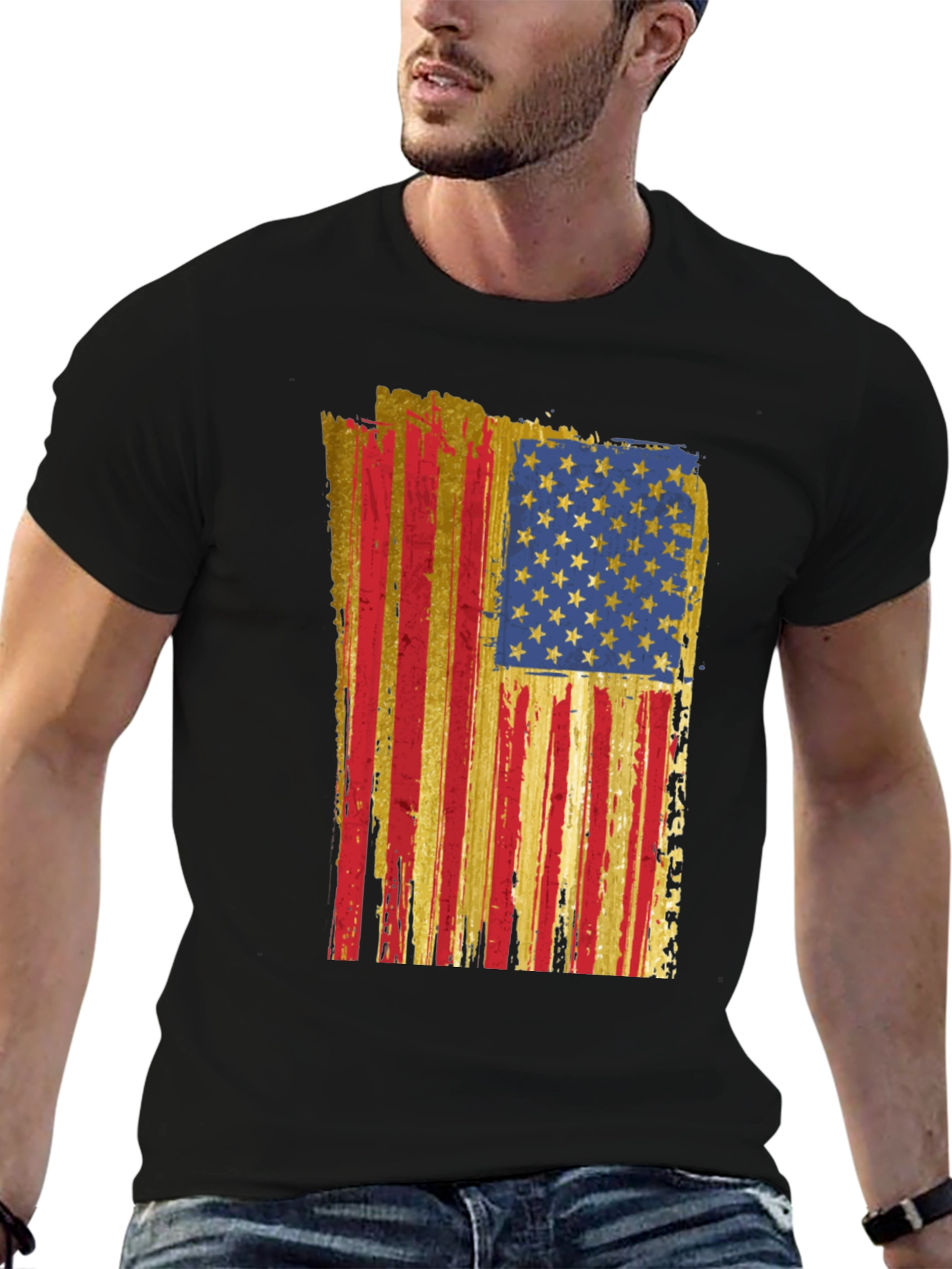 American Flag Distressed T-Shirt - Patriotic Style