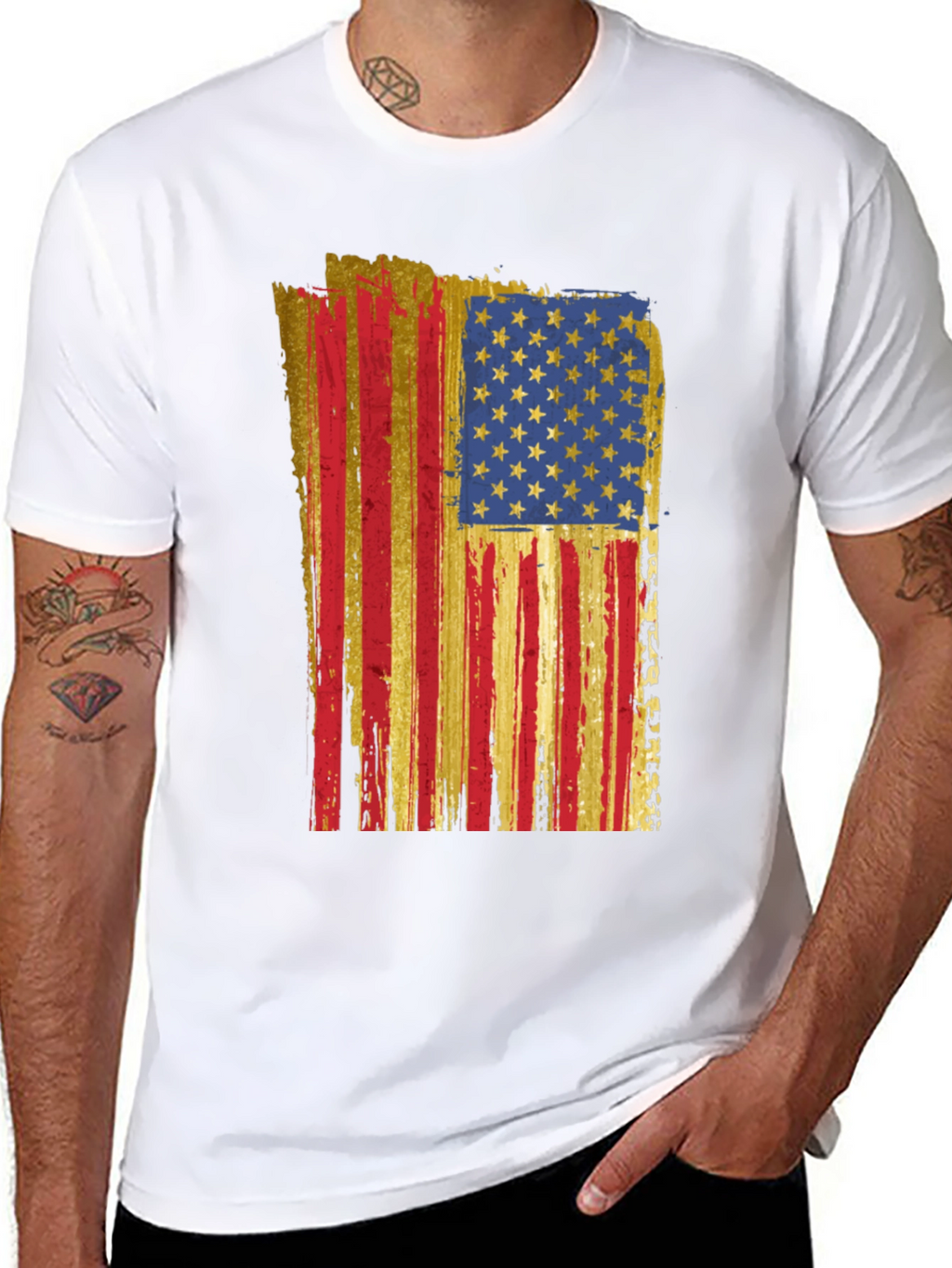American Flag Distressed T-Shirt - Patriotic Style