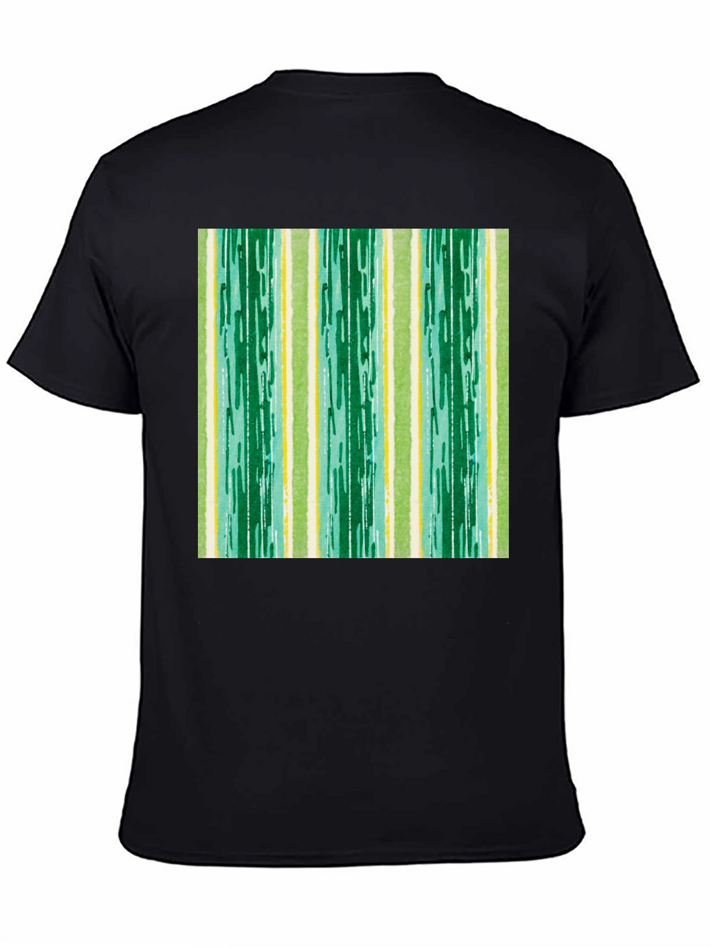 Striped Pattern Black Cotton Tee