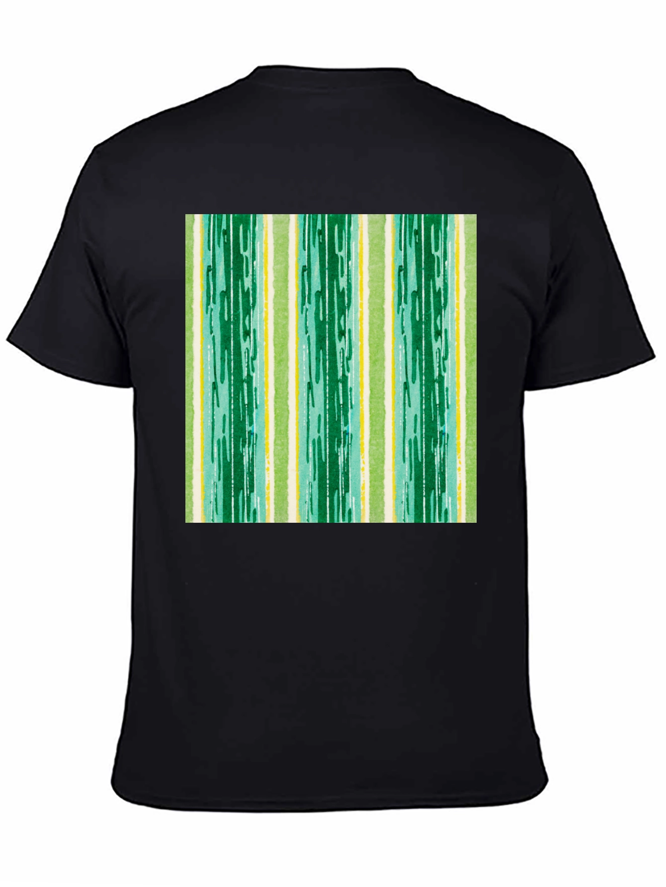 Striped Pattern Black Cotton Tee