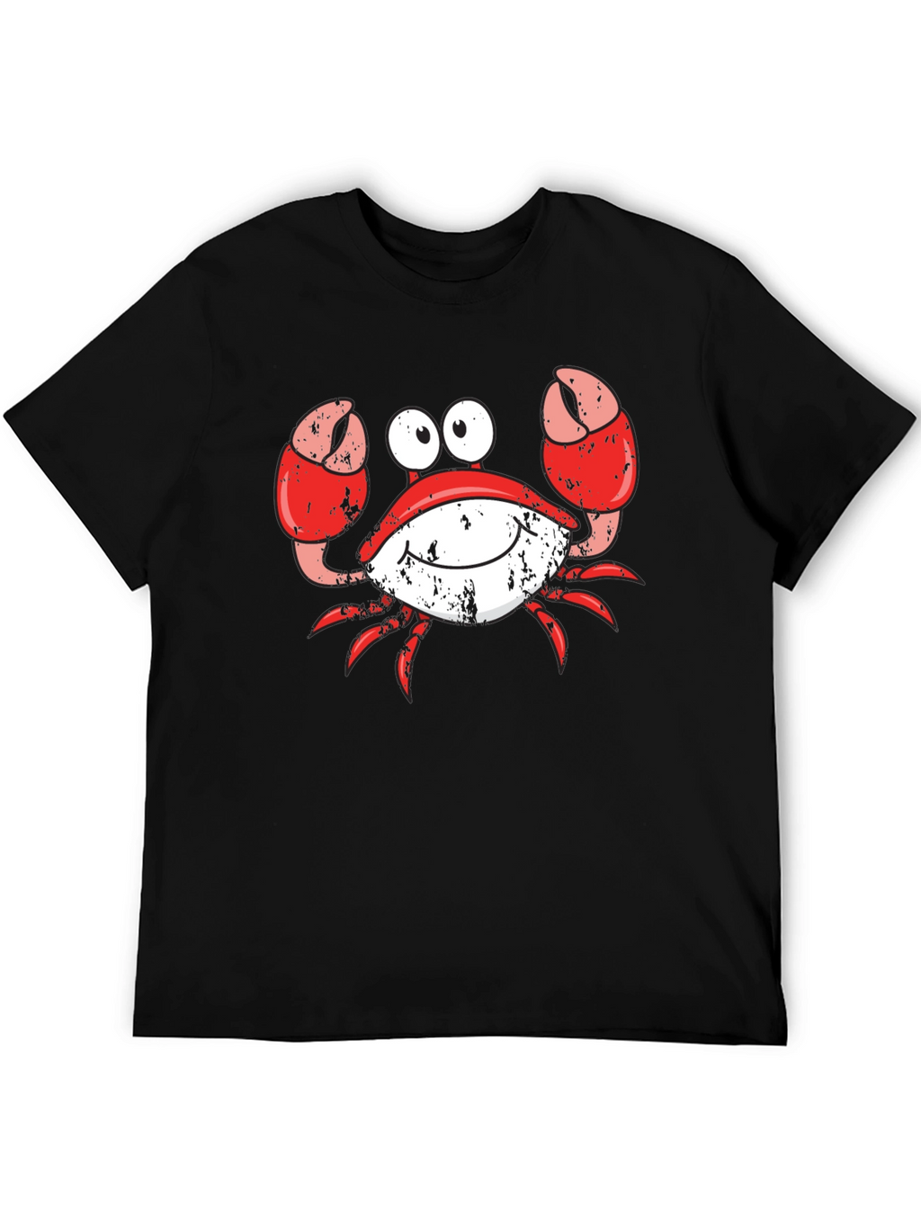 Crabby Cartoon Graphic Tee - Black Cotton Blend