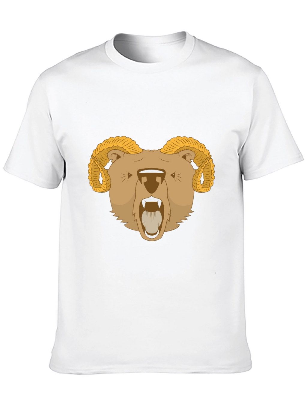 Ram Bear Graphic Tee - Black Animal T-Shirt