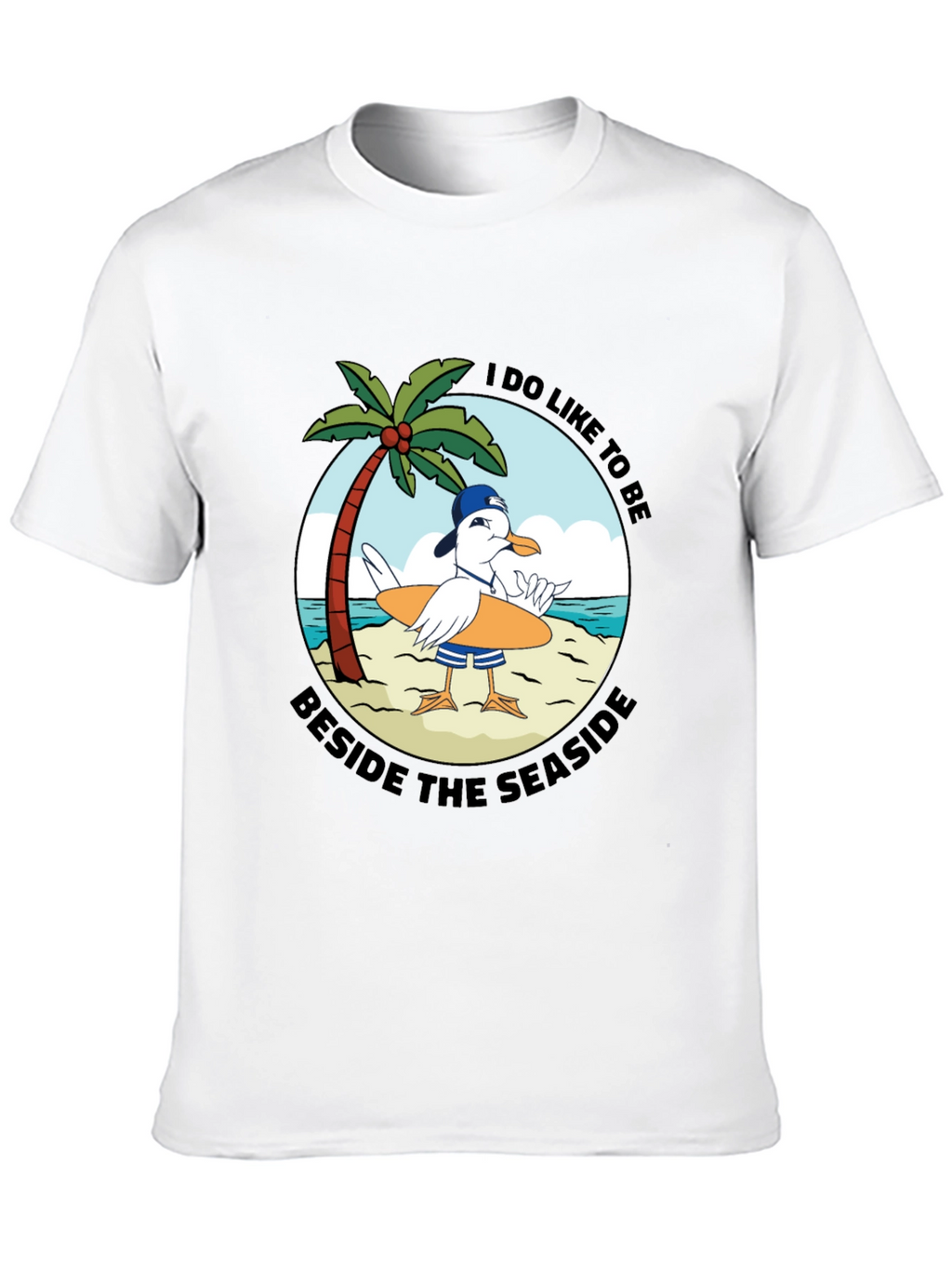 Seaside Seagull Graphic Tee - Relaxed Beach Vibes