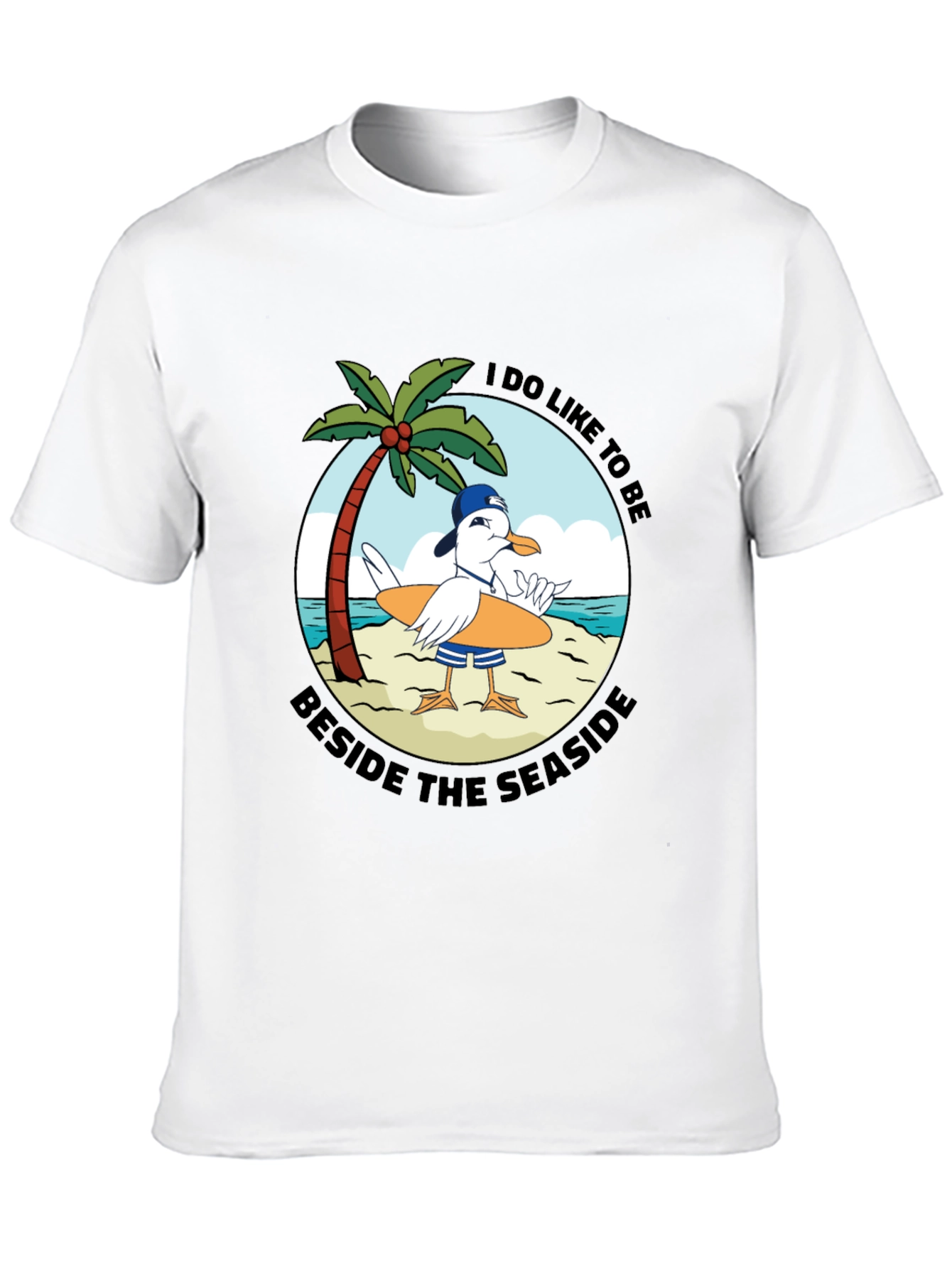 Seaside Seagull Graphic Tee - Relaxed Beach Vibes