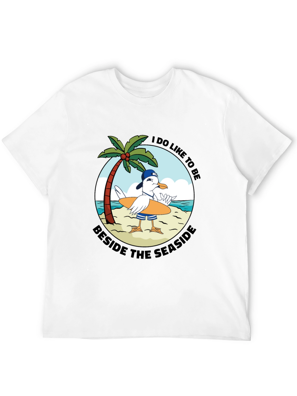 Seaside Seagull Graphic Tee - Relaxed Beach Vibes
