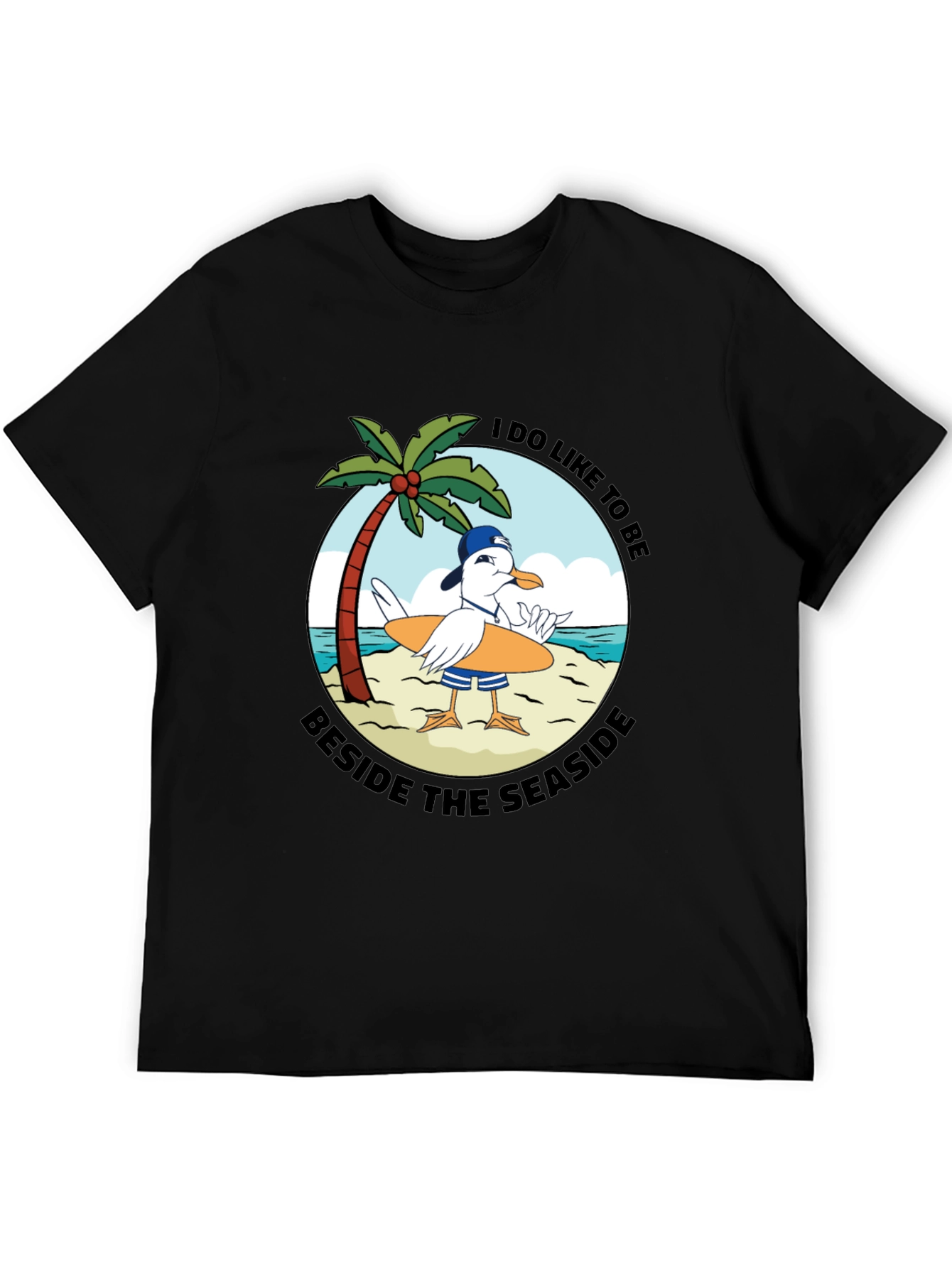 Seaside Seagull Graphic Tee - Relaxed Beach Vibes