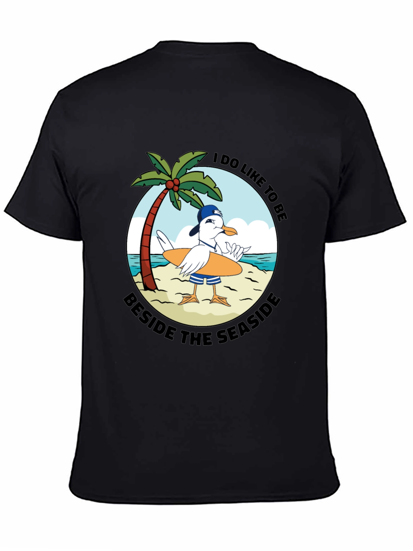 Seaside Seagull Graphic Tee - Relaxed Beach Vibes