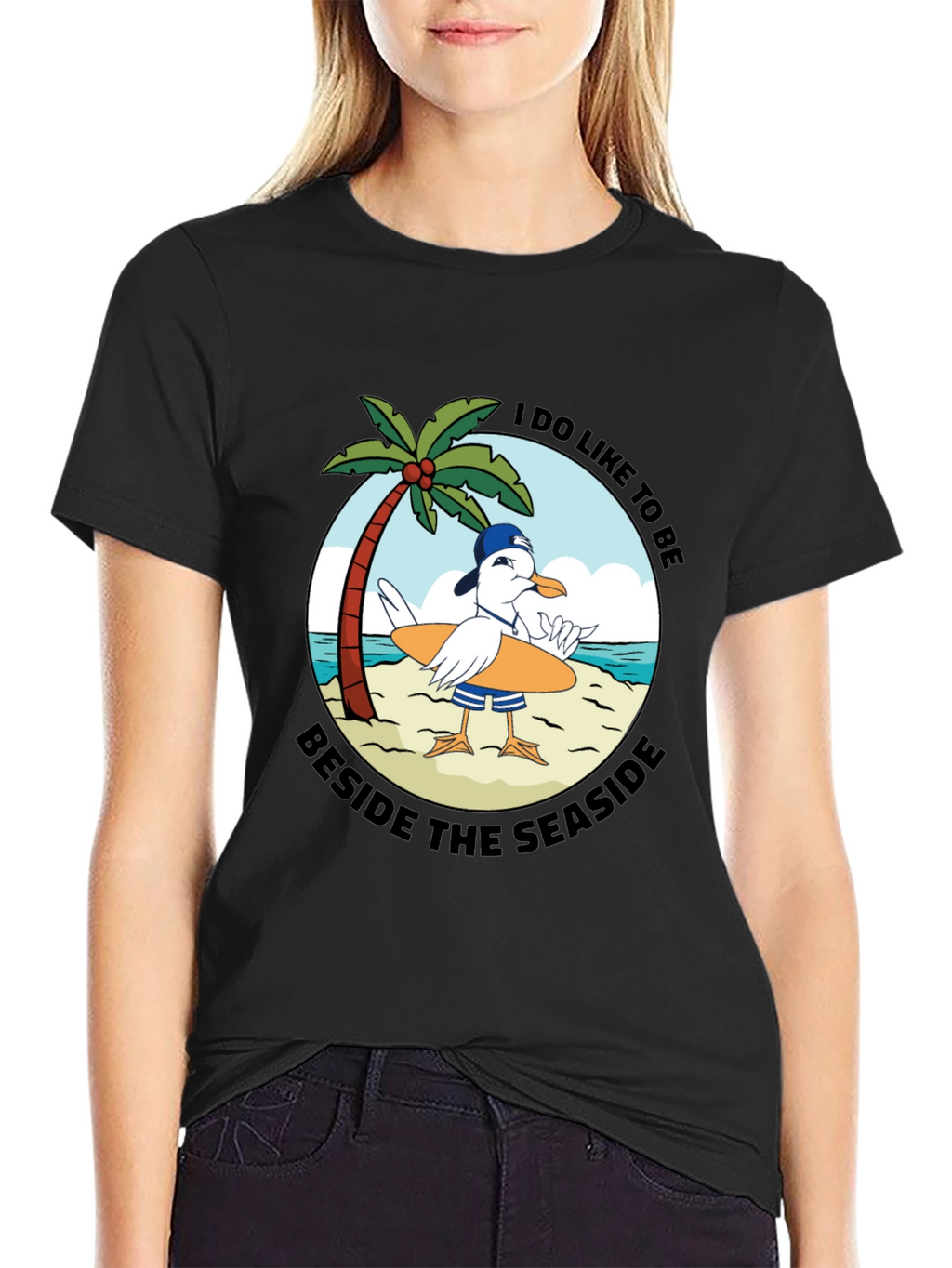Seaside Seagull Graphic Tee - Relaxed Beach Vibes