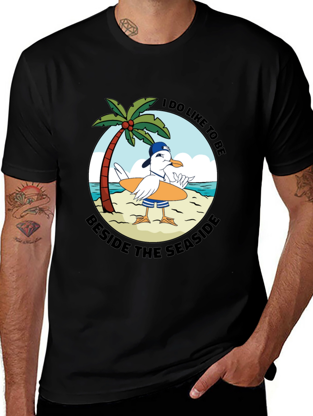 Seaside Seagull Graphic Tee - Relaxed Beach Vibes