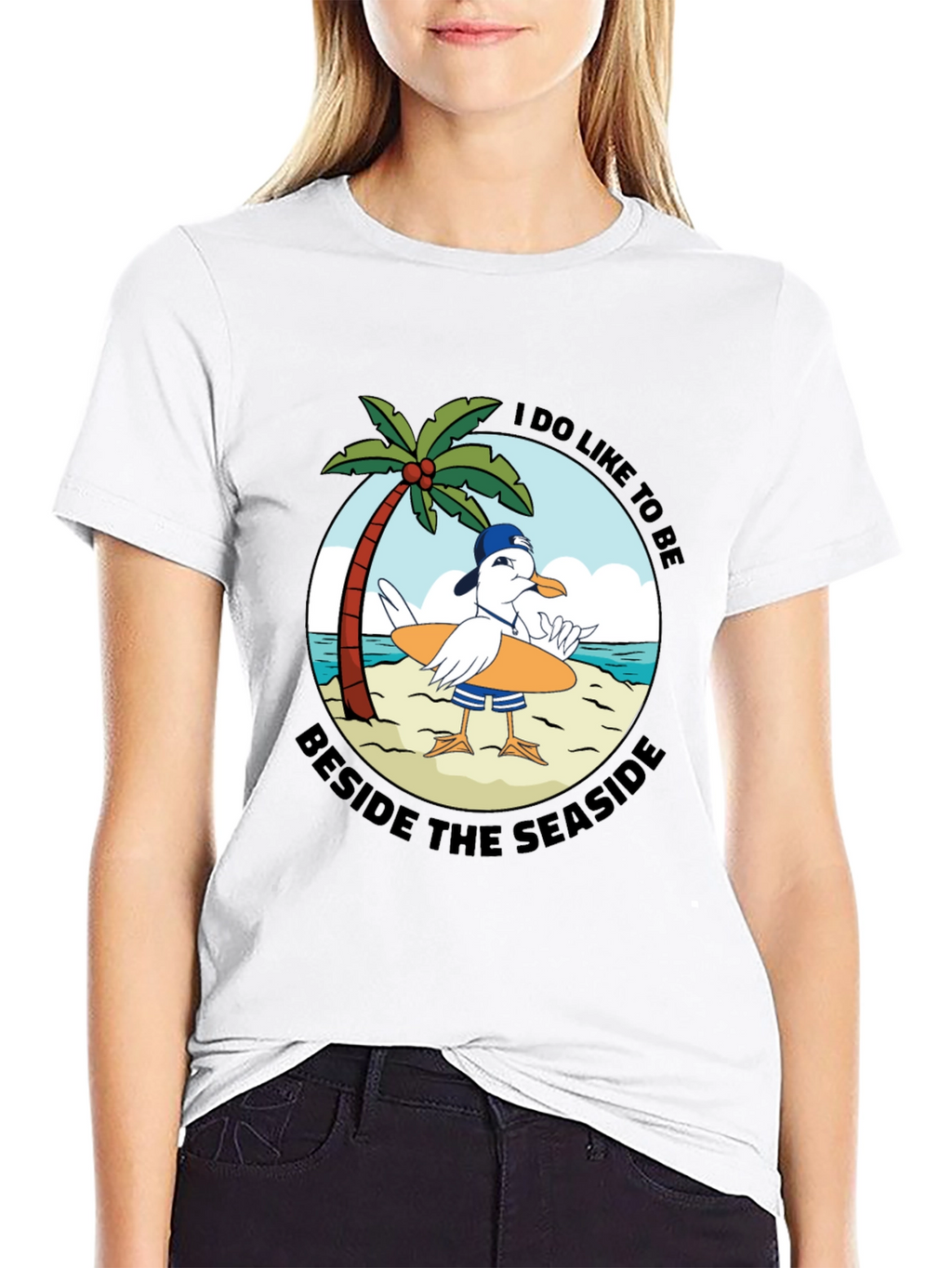 Seaside Seagull Graphic Tee - Relaxed Beach Vibes